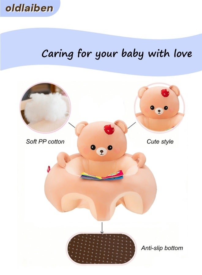 oldlaiben Baby Sitting Chair,Baby Sit up Chair,Baby Sitting Support Seat Sofa,Cartoon Cute Baby Seat,Baby Support Sofa Chair,Infant Learning Seat,Portable Baby Comfortable Floor Seat,Perfect Toddler Gift To Learn To Sit,Baby Gifts(Bear) - Image 3
